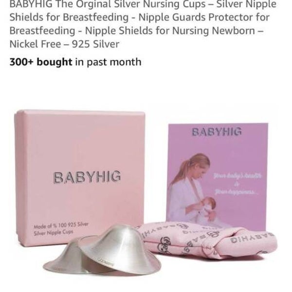 Babyhig silver nursing cups, 925 silver