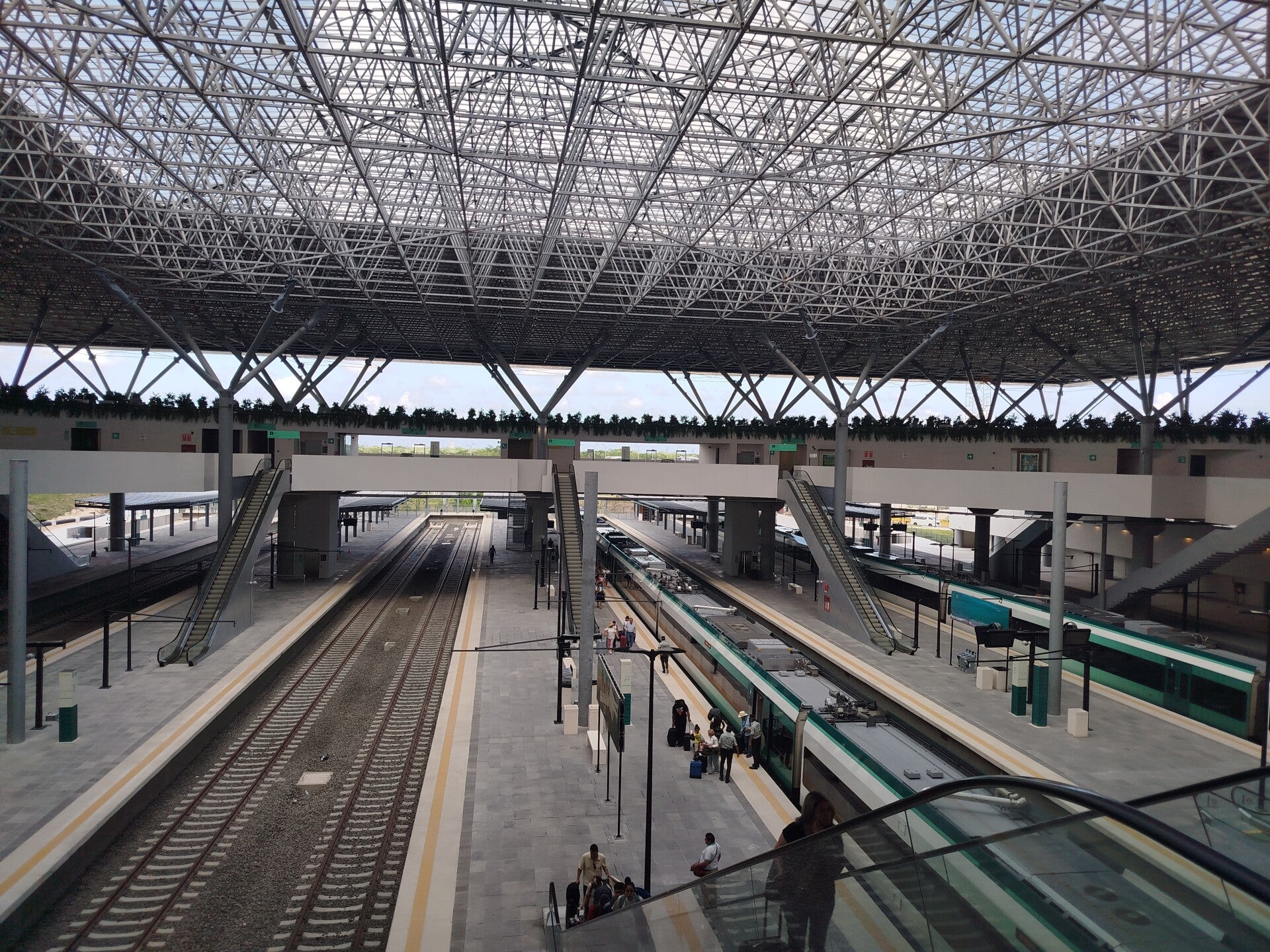 huge railway station of Tren Maya in Cancun Airport Mexico