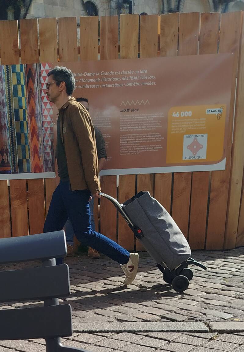 grey shopping trolley