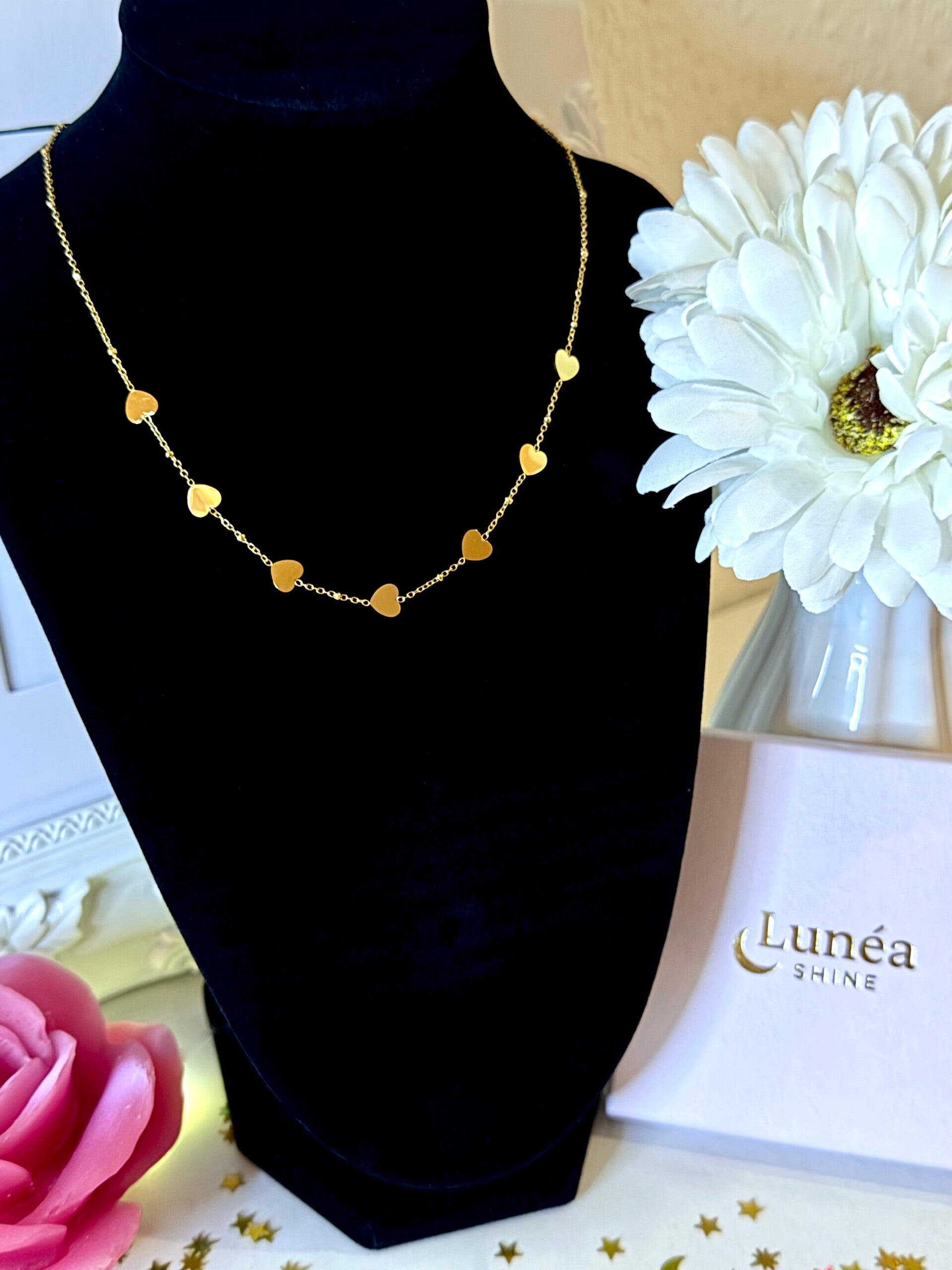 Edelstahl Herz Halskette