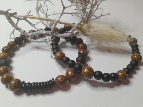 Heren Armband met Houtlook