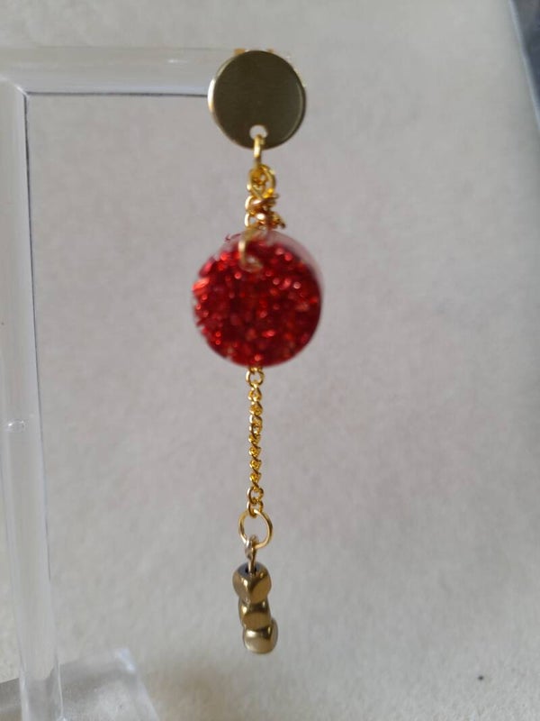 Epoxy Oorbellen red one