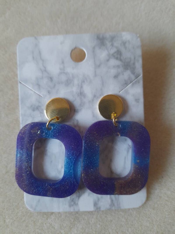 Epoxy Oorbellen vierkant