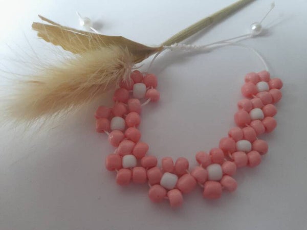 Kinder Armband met bloemetjes schuifknoop