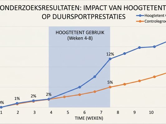 Grafiek effect van hoogtetent op duursportprestaties