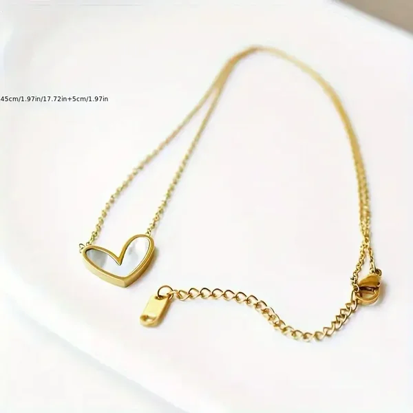 Hartjes ketting wit