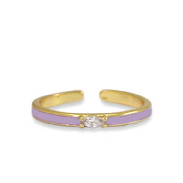 Paarse ring met steentje