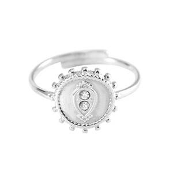 Ronde vorm ring zilverkleur