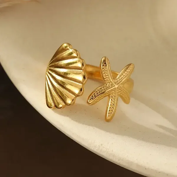Schelp, zeester ring