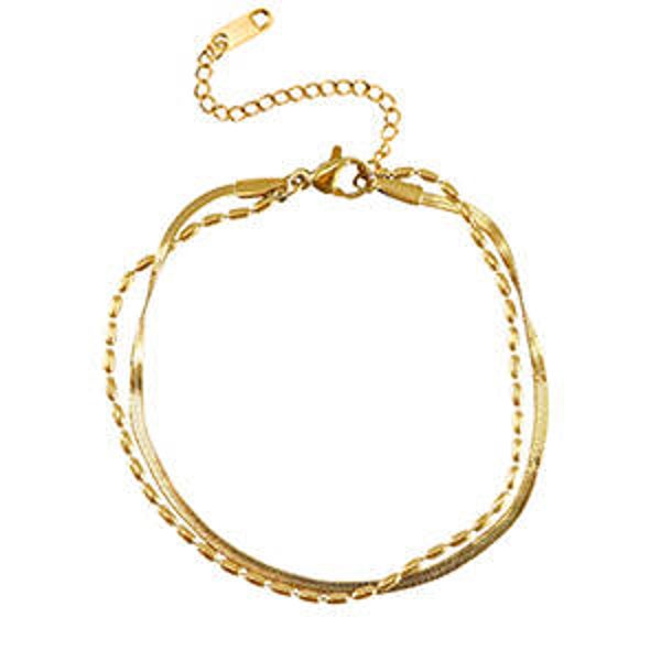 Dubbele armband goudkleur