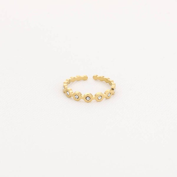 Ring met glinster steentjes