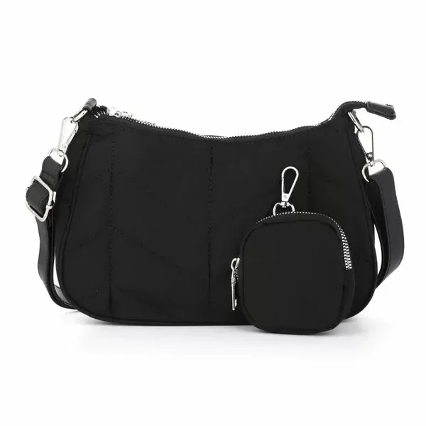 Nylon schoudertas zwart