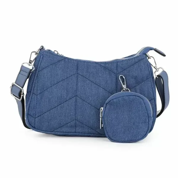 Nylon schoudertas Jeans Blue