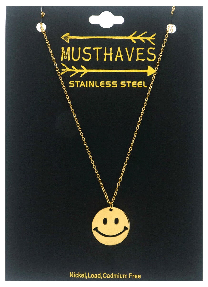 Smiley goudkleur 70 cm lang