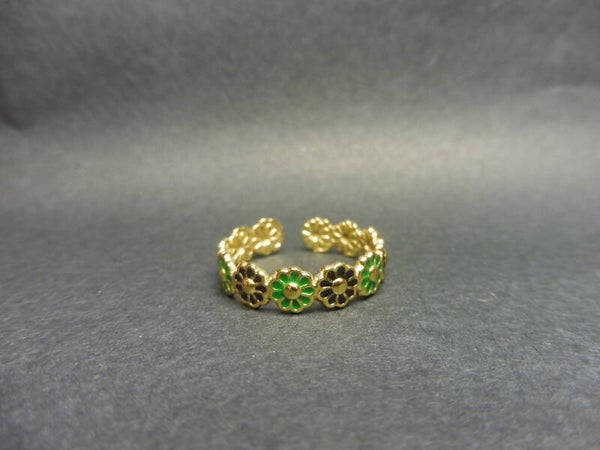 Bloem groen met zwart