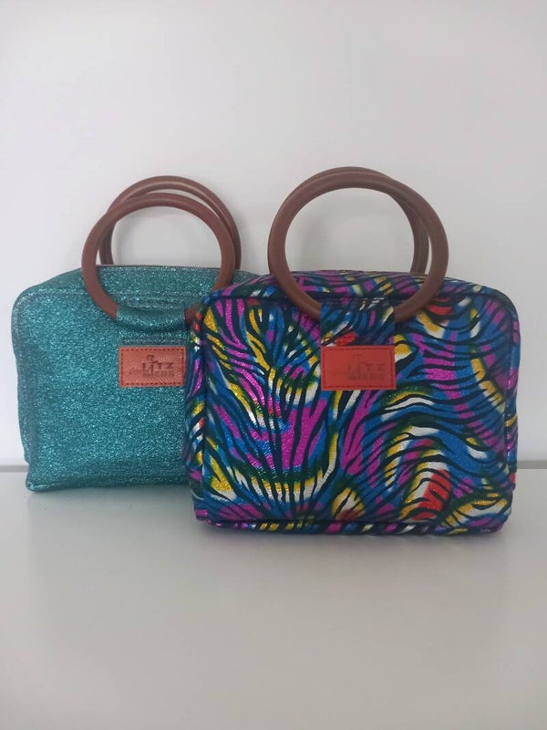 Holzhenkel-Bowling Bag "Good vibes only"