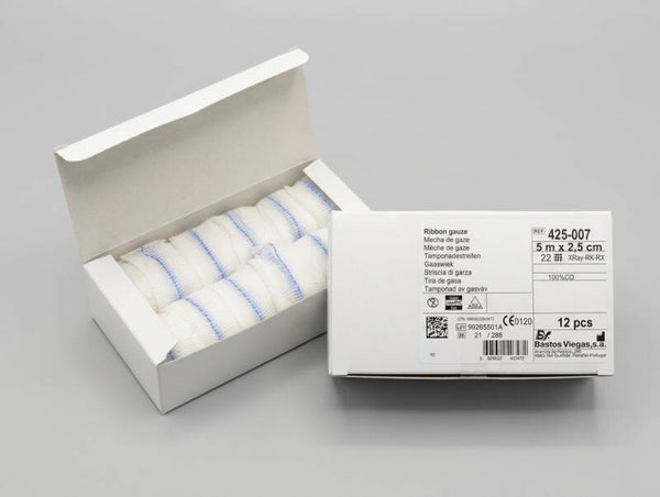 Nastro di garza 100% cotone (12 pz) - Raggi X: circa 60% di solfato di bario