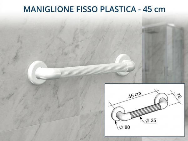 MANIGLIONE FISSO IN PLASTICA - LUNGHEZZA 45CM