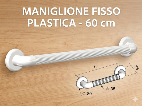 MANIGLIONE FISSO PLASTICA - 60 cm
