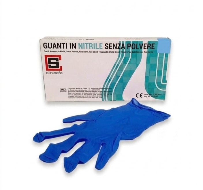 Guanti in Nitrile Blu Monouso Senza Polvere Varie Taglie