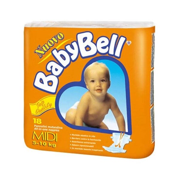 PANNOLINI BAMBINO 4/9 KG (1 pacco da 18 pezzi)