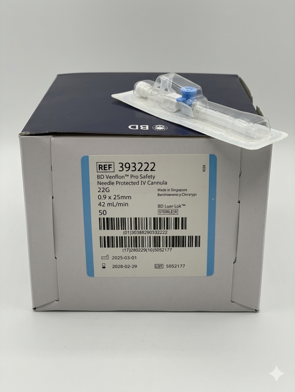 Aghi Cannula BD Venflon Pro Safety 22G 0,9 x 25 mm - 393222