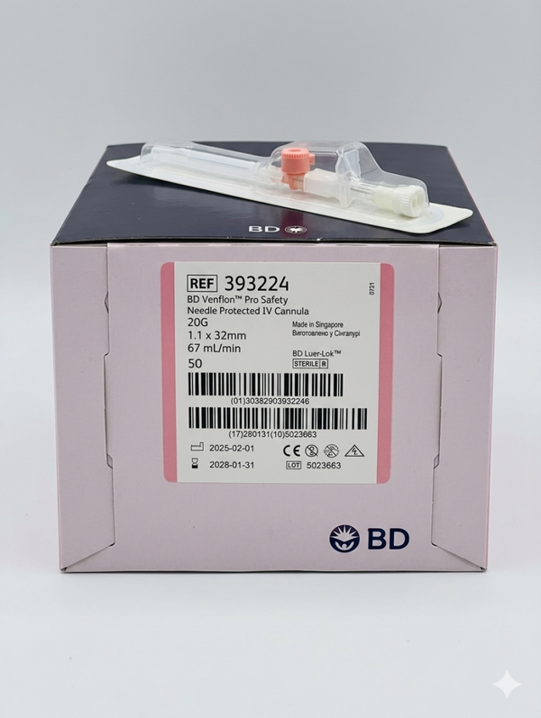 Aghi Cannula BD Venflon Pro Safety 20G 1.1 x 32 mm - 393224