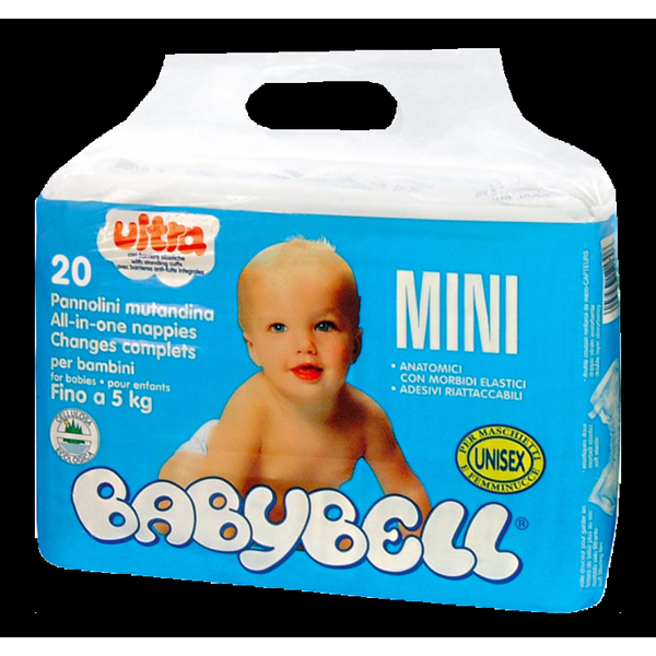PANNOLINI BAMBINO 0/5kg (1 Pacco da 20 pezzi) BabyBell