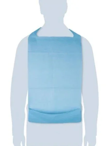 ​Bavagli Paziente Monouso in Carta + PE con Tasca e Lacci 37x70+10cm - Bavaglio Dentista e Rsa