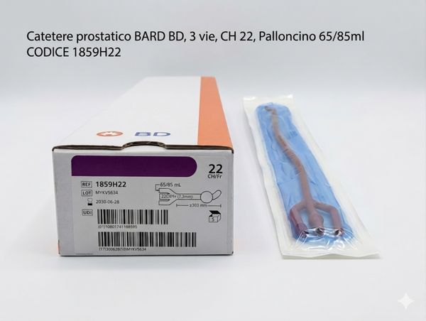 CATETERE BARD 3 VIE PALL 65/85ml CH 22 CODICE 1859H22