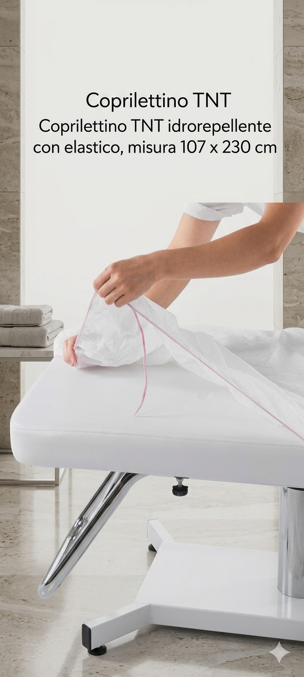 COPRILETTINO IN TNT, IDROREPELLENTE CON ELASTICI, MISURA 107CM X 230CM