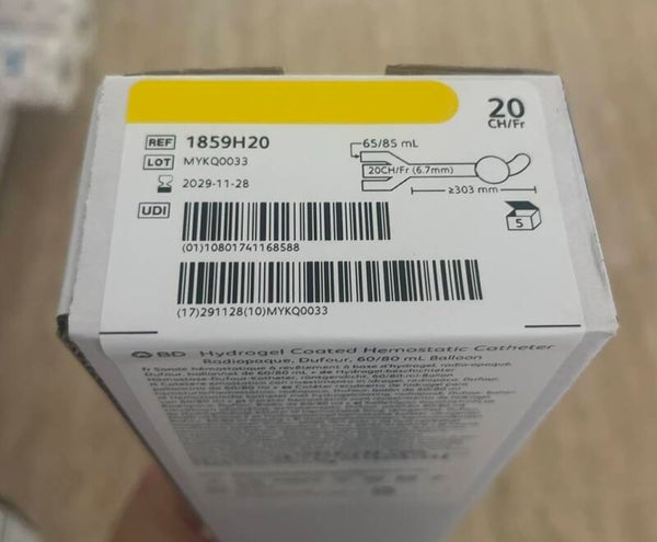 CATETERE BARD 3 VIE PALL 65/85ml CH 20