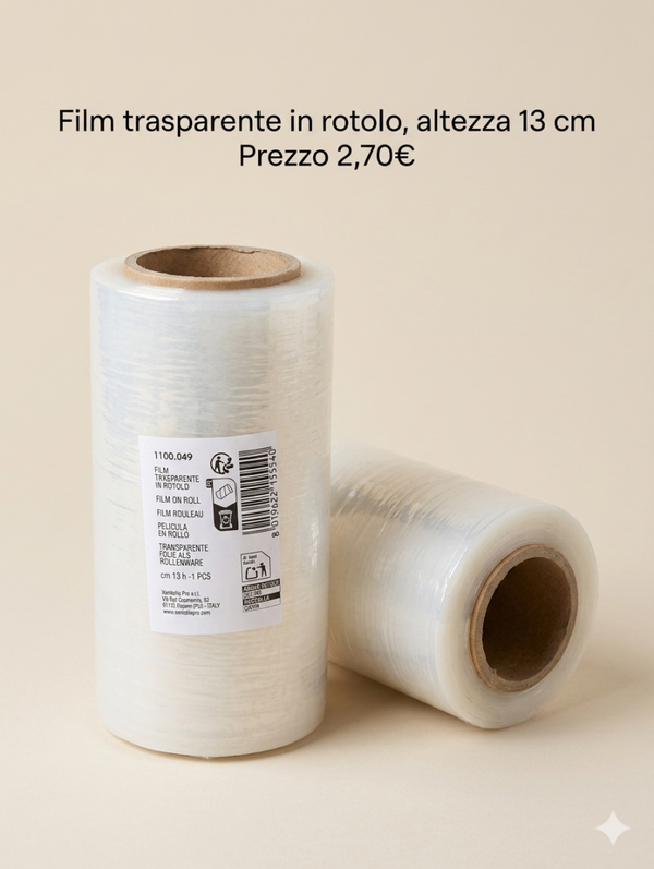 FILM TRASPARENTE IN ROTOLO ALTEZZA 13CM