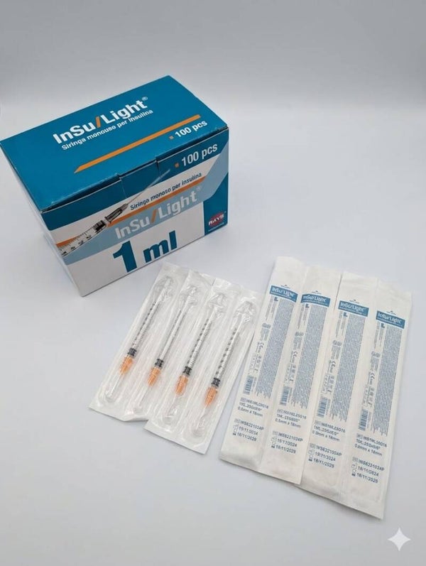 SIRINGA DA INSULINA DA 1 ML CON AGO G 25X16MM (PACCO DA 100 PZ)