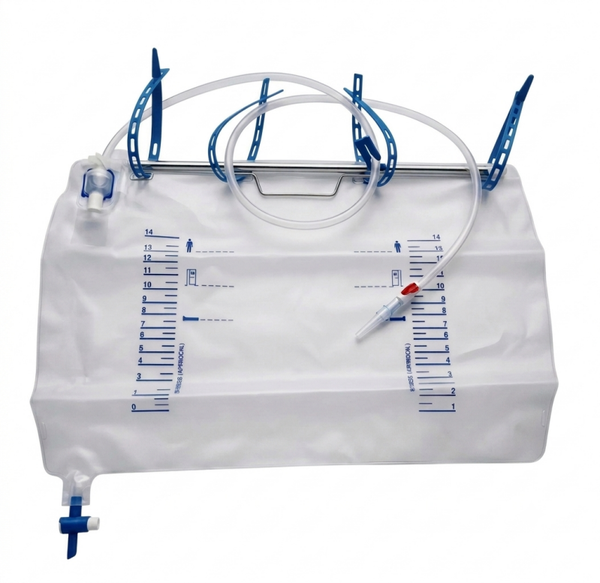 Sacca Raccolta Urina 14 Lt Circuito Chiuso Tubo 130cm Valvola T-Valve