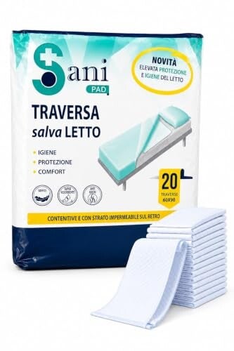 SANI FARMA Traverse Salvaletto 60x90 cm Monouso Alta Assorbenza per Incontinenza Adulti, Anziani e Bambini