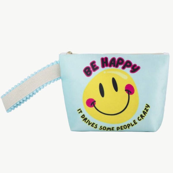Kosmetiktasche "Be Happy" mit Handschlaufe
