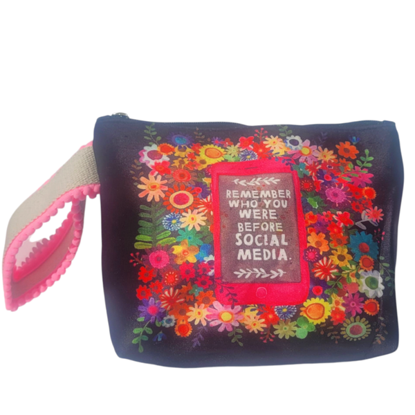 Kosmetiktasche "Flower Power" mit Handschlaufe