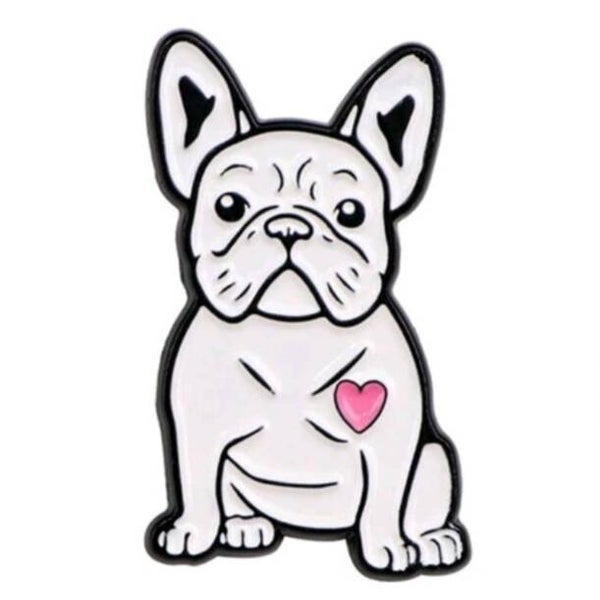 Bulldog Heart - Französische Bulldogge als Pin