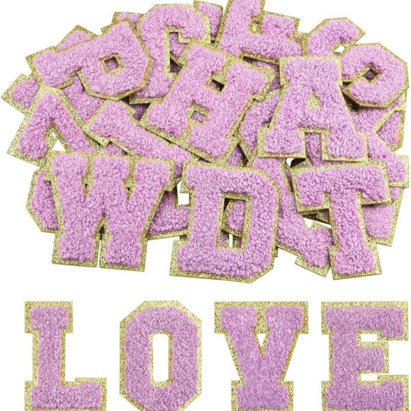 Selbstklebende Chenille-Buchstaben - Lila