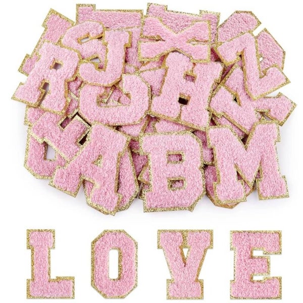Selbstklebende Chenille-Buchstaben - Rosa