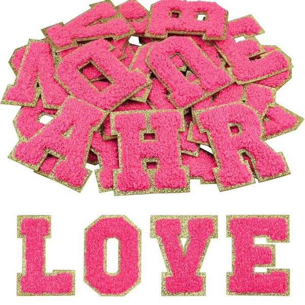 Selbstklebende Chenille-Buchstaben - Pink
