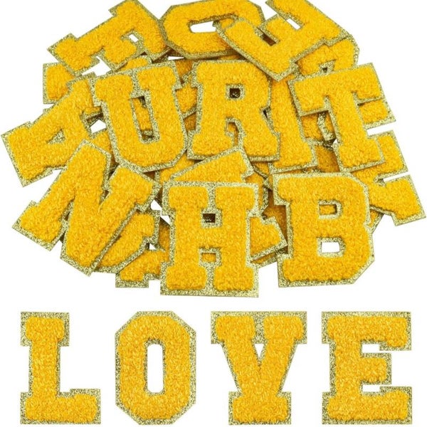Selbstklebende Chenille-Buchstaben - Gelb