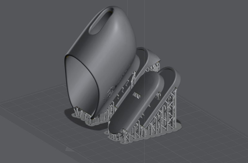 Slicer view of the magnetic water bottle mount by Dyrgard