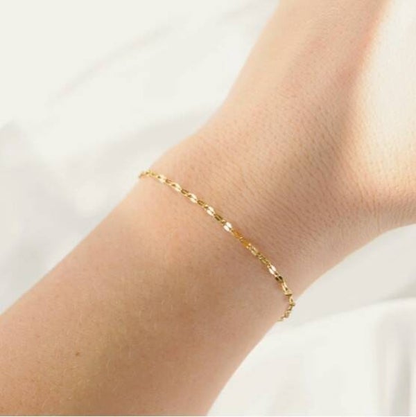 Dainty Gold Bracelet - Mirror Chain