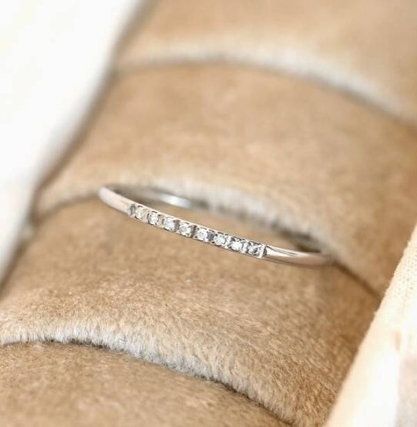 Dainty Silver CZ Pave Ring
