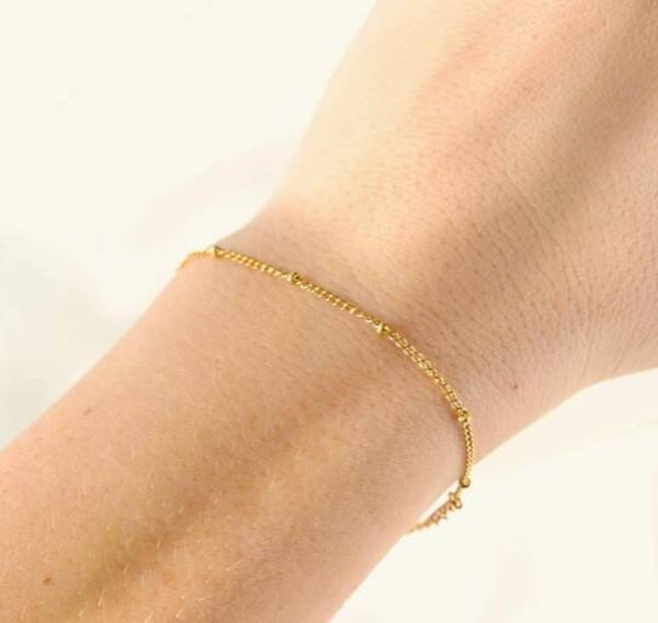 Dainty Gold Bracelet - Satellite Chain