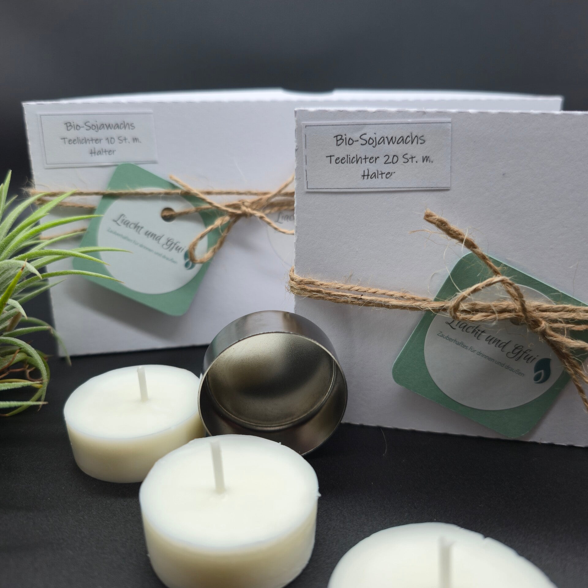 Teelicht-Set 10 St. mit Halter aus Edelstahl