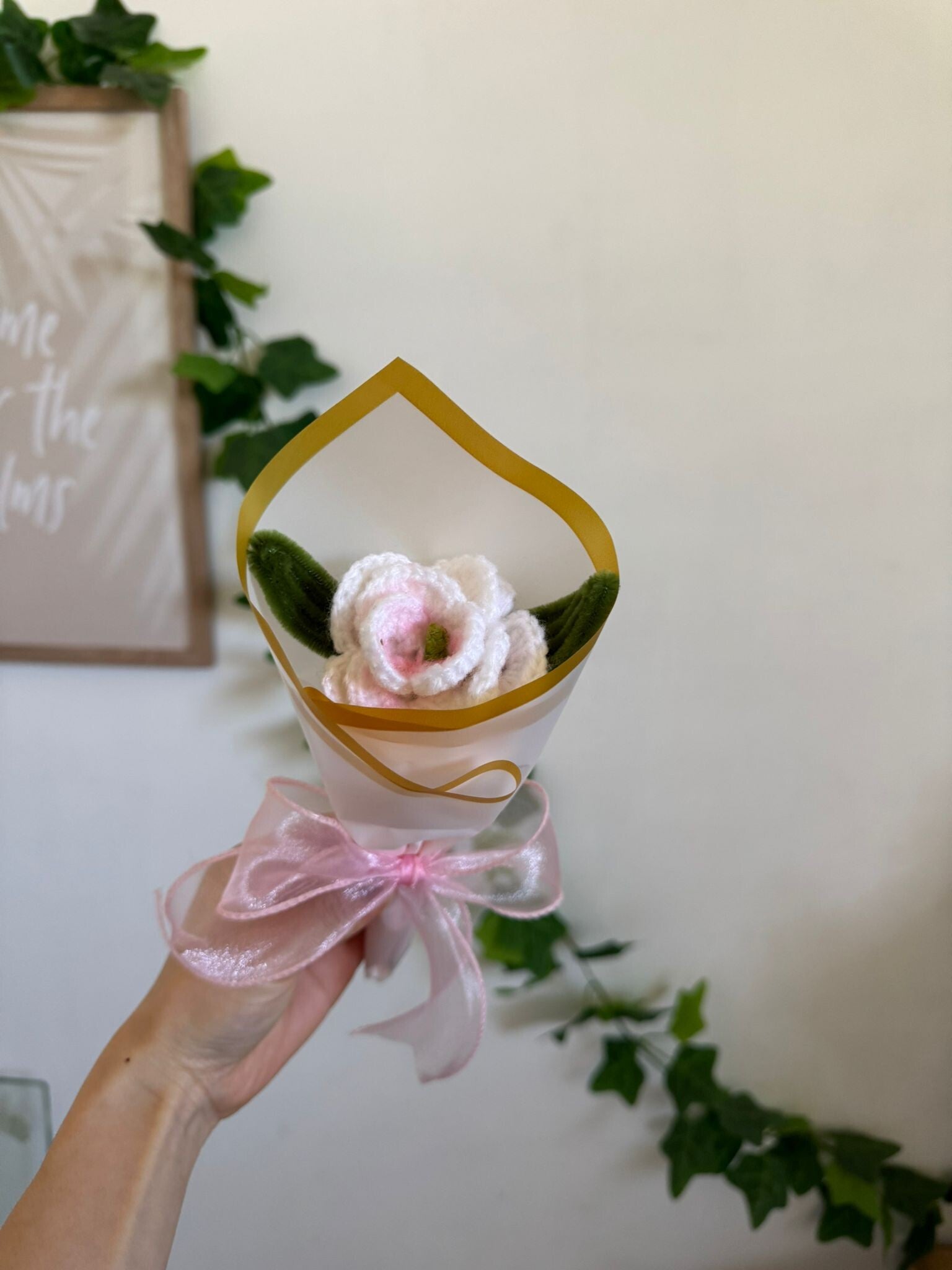 Cute Handmade Flowers – Crochet & Fuzzy Wire 🌸