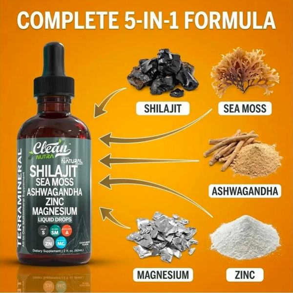 SHILAJIT, SEA MOSS, ASHWAGANDHA, MAGNESIUM & ZINC